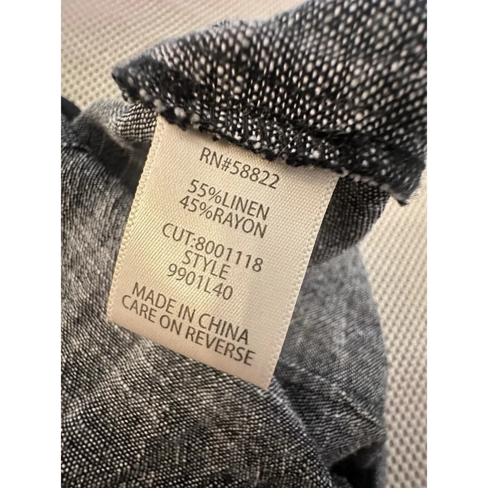 Max Studio Linen Jumpsuit Sz S Sleeveless Wide Leg Crop Heather Gray Casual Boho